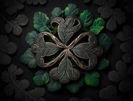 etnico celtico ornamenti esoterico vegetale sfondo creato con generativo ai tecnologia foto