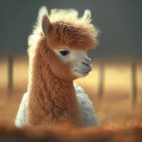 alpaca animale più vicino Visualizza generativo ai foto