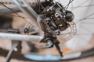 nero Ingranaggio ruota con bicicletta catena foto
