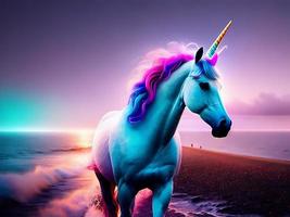 unicorno sfondo, unicorno digitale ai arte foto