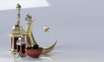 Ramadan kareem 3d podio palcoscenico islamico vacanza eid celebrazione rendere foto