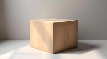 di legno cubo Prodotto Schermo podio foto