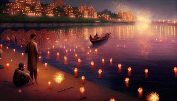 Diwali il trionfo di leggero e gentilezza indù Festival di luci celebrazione diya olio lampade 24 ottobre foto