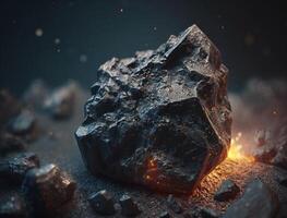 tektite meteorite sfondo pietra creato con generativo ai tecnologia foto