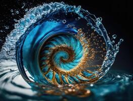 radiale spirale acqua spruzzo sfondo creato con generativo ai tecnologia foto