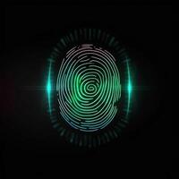 impronta digitale, sicurezza accesso con biometrica identificazione. ,sicurezza Internet concetto. ai generato foto