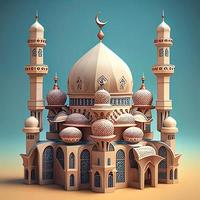 musulmano islamico moschea . sfondo con un' moschea nel onore di il celebrazione di Ramadan kareem. ai generativo arte foto