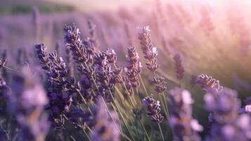 lavanda campo. illustrazione ai generativo foto