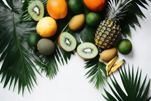 tropicale frutta sfondo. illustrazione ai generativo foto