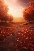 Magia autunno autunno sfondo. illustrazione ai generativo foto