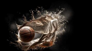 pallacanestro sfondo. illustrazione ai generativo foto