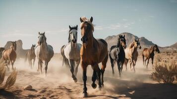 cavallo nel naturale sfondo. illustrazione ai generativo foto