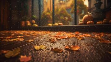 autunno piovoso sfondo. illustrazione ai generativo foto