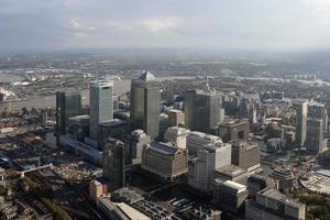 Londra docklands orizzonte Visualizza a partire dal sopra foto