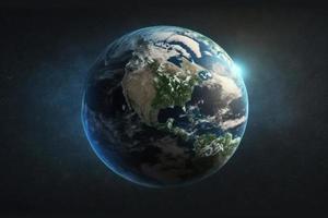 ogni notte terra pianeta nel esterno spazio con sole bagliore foto