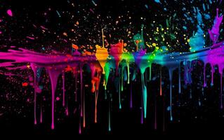 sfondo di multicolore neon dipingere schizzi, generativo ai foto