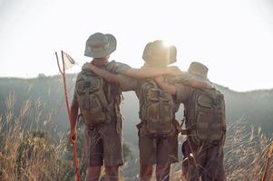 un' esploratore Riserva squadra a giungla campo, ragazzo esploratore America foto