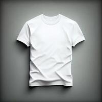 maglietta modello su grigio sfondo. creato con generativo ai foto
