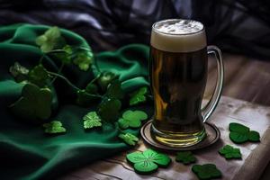 santo patrick birra tazza. vacanza irlandesi celebrazione. creare ai foto