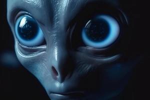 blu alieno con grande occhi. creare ai foto