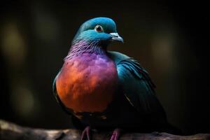 un' colomba pensiero esso è un' colorato pappagallo creato con generativo ai tecnologia. foto