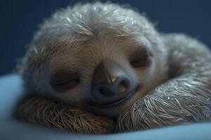 bradipo cucciolo dormire. generativo ai. foto