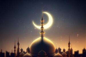 contento Ramadan mubarak eid mubarak ai generato foto