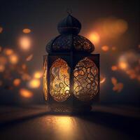 contento eid mubarak auguri Ramadan mubarak nel Arabo e urdu eid immagini per musulmano ai generato foto