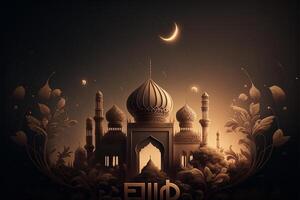 contento Ramadan mubarak eid mubarak ai generato foto