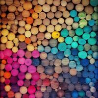 di legno colorato arcobaleno sfondo fatto di di legno tavole con copia spazio per testo. generativo ai. foto