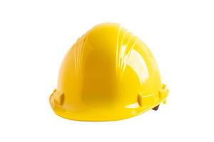 casco da costruzione giallo isolato su sfondo bianco con tracciato di ritaglio, concetto di sicurezza dell'ingegnere. foto
