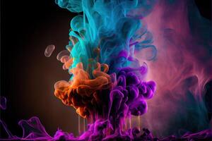 colorato liquido Fumo astratto sfondo. ai generato foto
