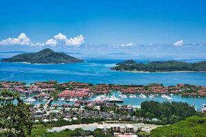 Visualizza di Eden isola, st anne isola, praslin e la Digue e il marino parco di st anna, mahe seychelles. foto