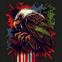 grunge patriottico americano Calvo aquila - ai generato foto