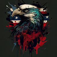 grunge patriottico americano Calvo aquila - ai generato foto