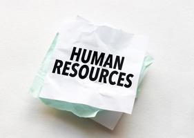 carta con testo umano risorse su bianca sfondo foto