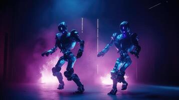 robot danza a un' discoteca. ai generato foto
