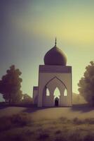 ai generato islamico preghiere moschea Arabo, eid mubarak foto