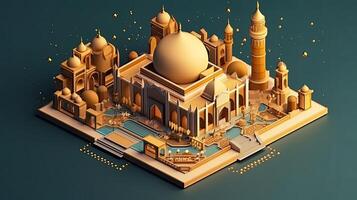 Ramadan il nono mese di islamico calendario osservato di I musulmani in giro mondo come un' mese di digiuno preghiera ripercussioni società mese commemorare primo versi di profeta Maometto ai generato arte foto