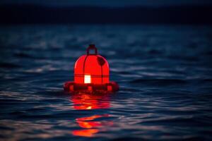 raggiante rosso boa nel il mare generativo ai foto