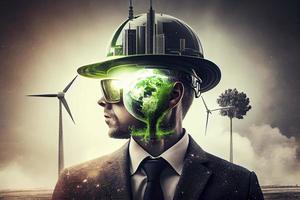 verde energia, sostenibile industria. ambientale, sociale, e aziendale governo concetto foto