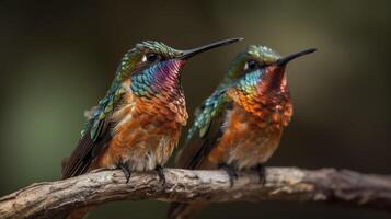 un' coppia di colibrì. generativo ai. foto
