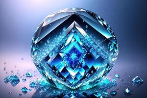 bellissimo blu chiaro cristallo ai generato foto