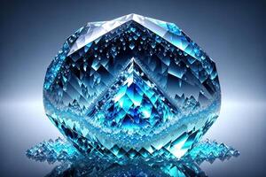 bellissimo blu chiaro cristallo ai generato foto