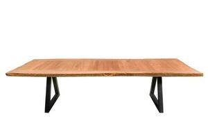 di legno moderno tavolo su bianca sfondo. foto