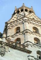 st. di Stefano Cattedrale nord Torre a crepuscolo foto