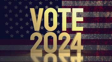 testo votazione 2024 su unito palcoscenico di America bandiera 3d interpretazione foto