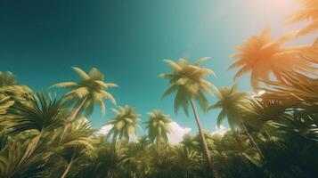 estate tropicale sfondo con copia spazio. illustrazione ai generativo foto