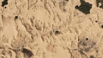 vista aerea delle trame e dei modelli delle sabbie del deserto. Bel paesaggio. deserto e cespugli verdi. foto