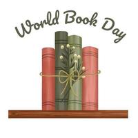 mondo libro giorno, pila di libri con bicchieri su menta sfondo foto